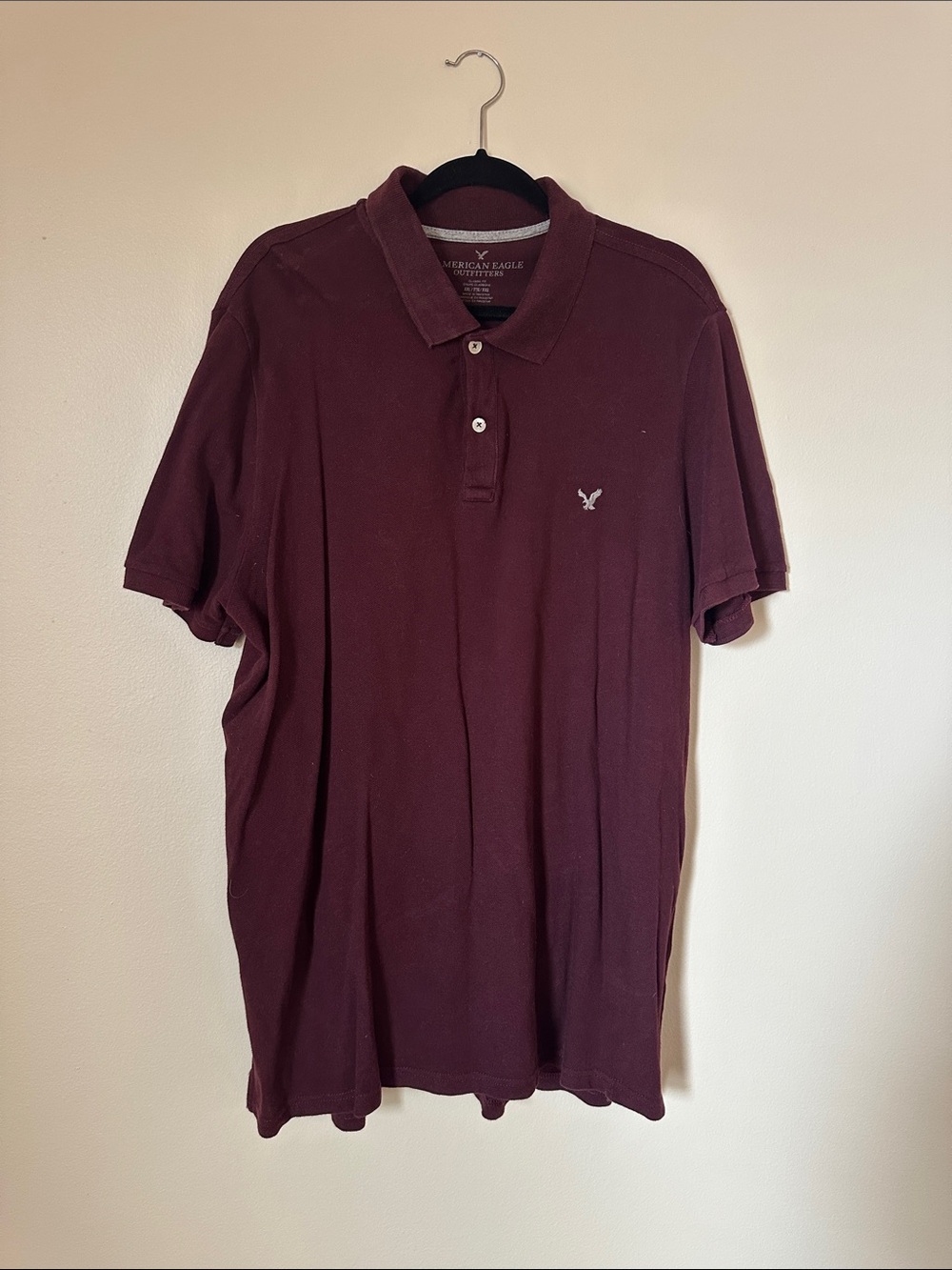 American Eagle Outfitters Men’s Burgundy Polo Shirt